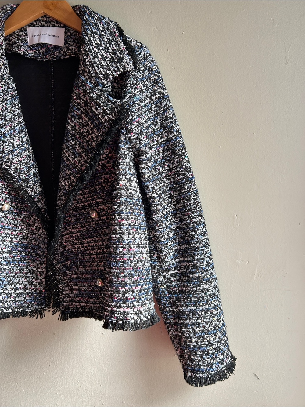 Cupcakes and Cashmere Womens Tweed Blazer Jackets Cropped, Medium *Read* - Picture 5 of 13